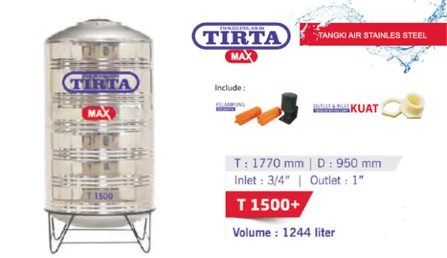 TANGKI AIR TIRTA Tangki Air Tirta MAX Stainless Steel - T 1500+ 1 tangki_tirta_stainless_steel_1500